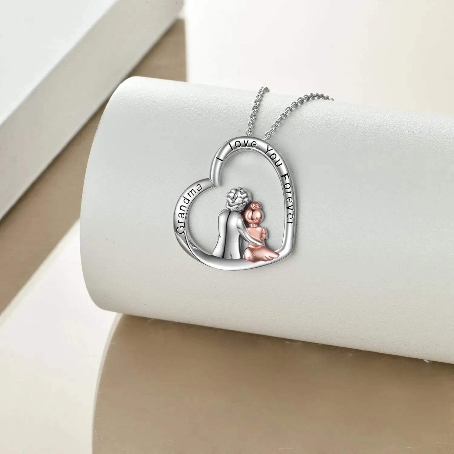 Grandma Granddaughter Necklace for Grandma Sterling Silver - Bellarte Enchanté Grandma Granddaughter Necklace for Grandma Sterling Silver
